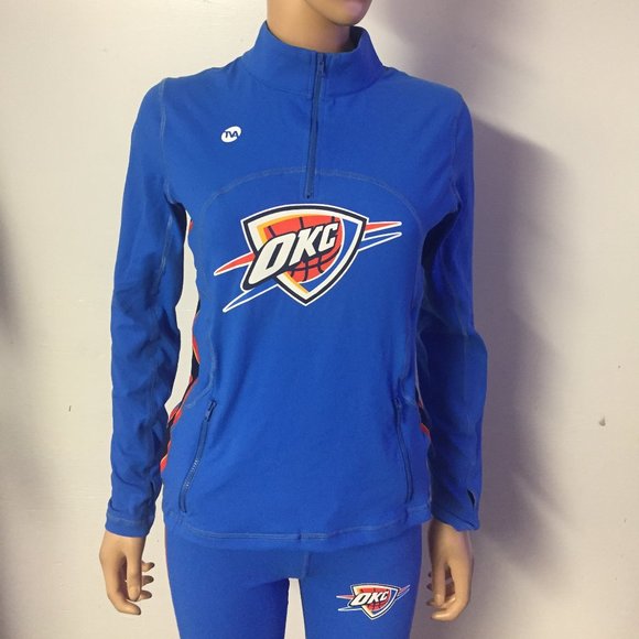 OKC Thunder Women's 1/4 Zip Athletic Yoga Jacket - Fanwear - 50% Off MSRP - Picture 1 of 4
